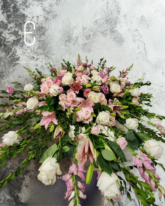 Pure White Casket Spray