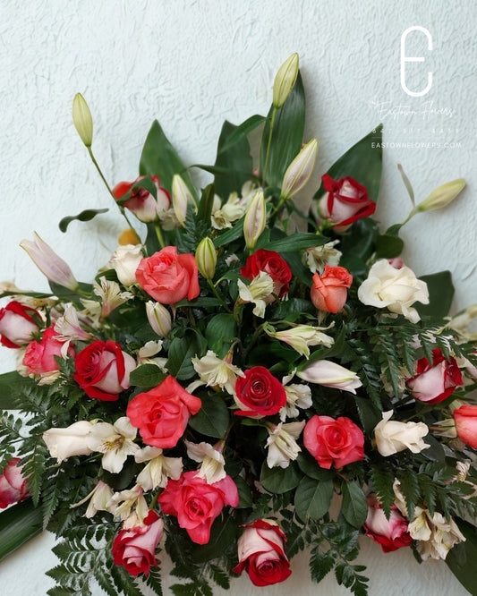 Pink & Red Funeral Arrangement