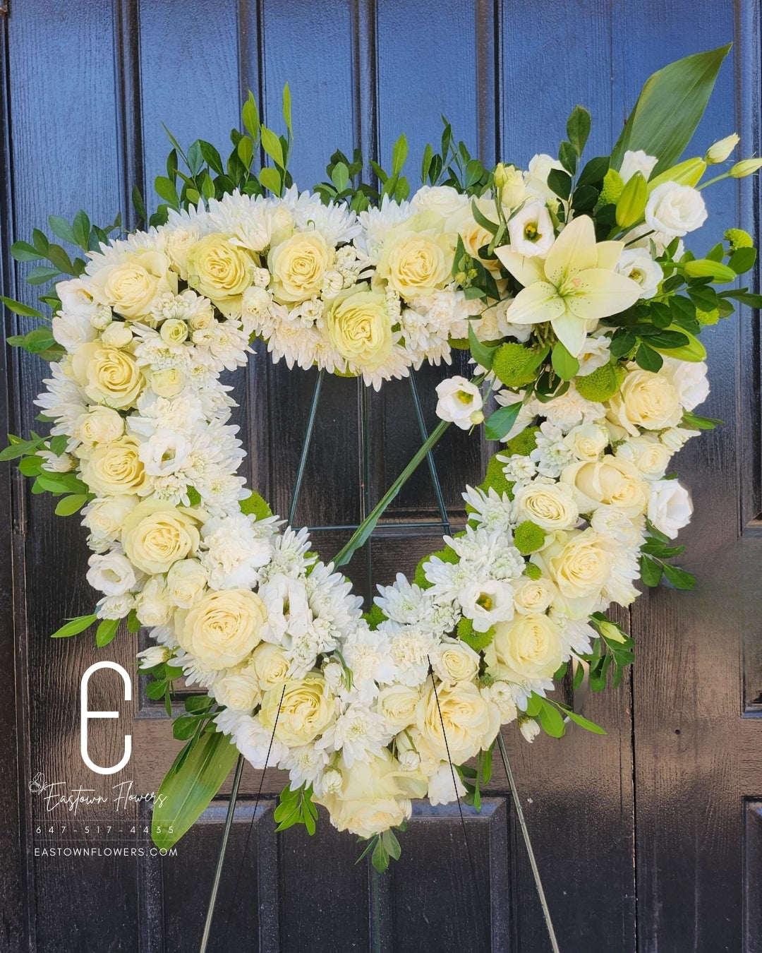White Heart Wreath