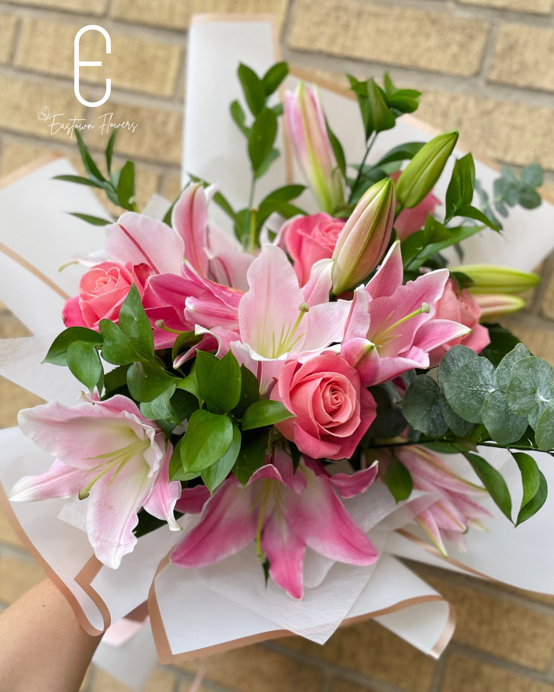 Pink Lily & Pink Roses