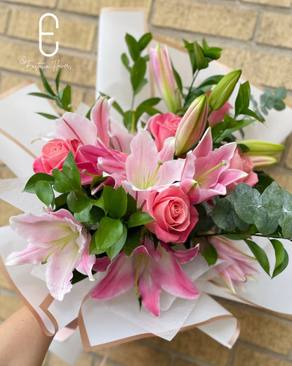 Pink Lily & Pink Roses