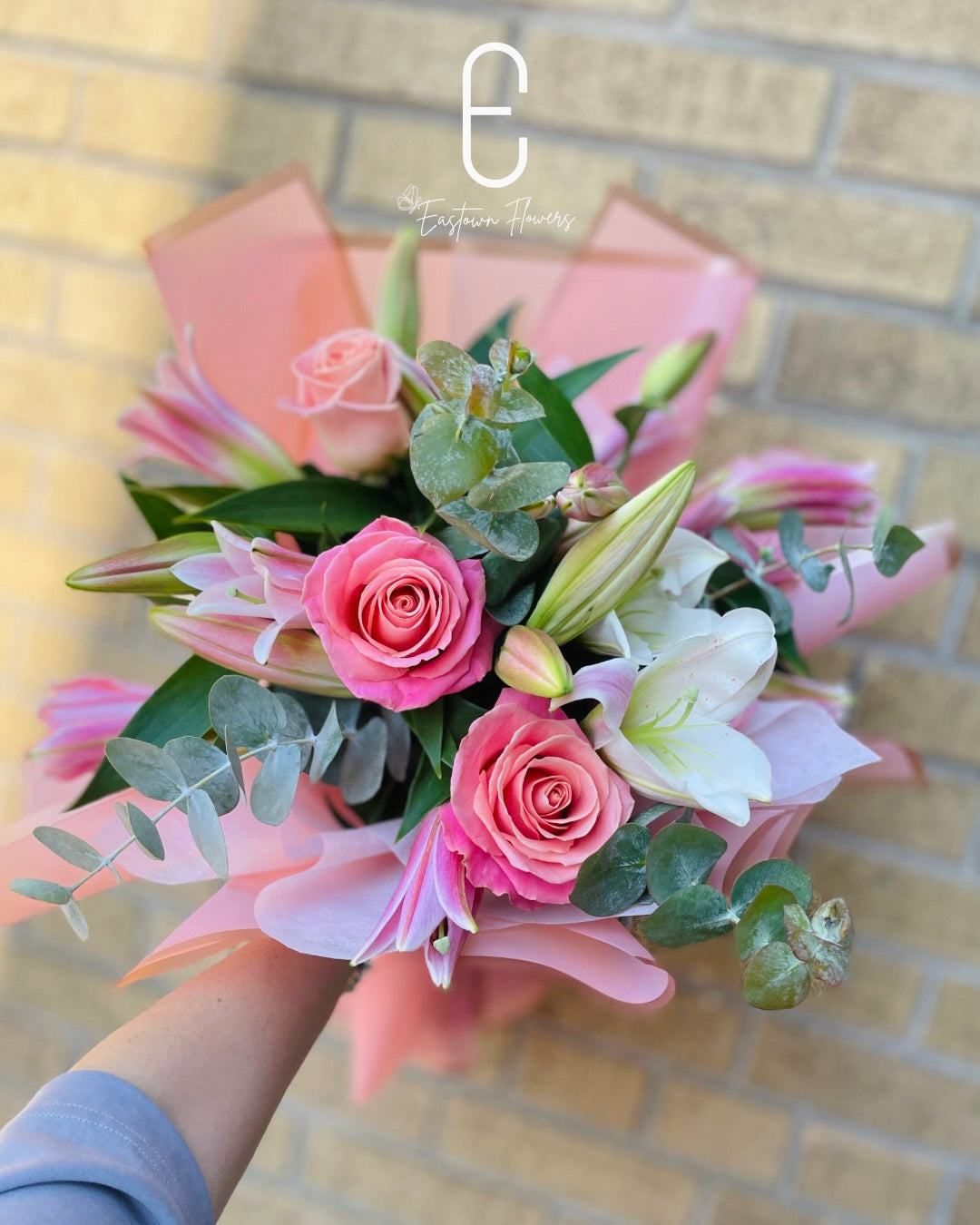 Pink Lily & Pink Roses