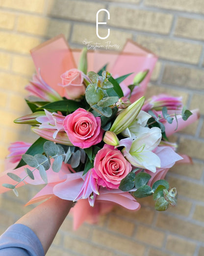 Pink Lily & Pink Roses