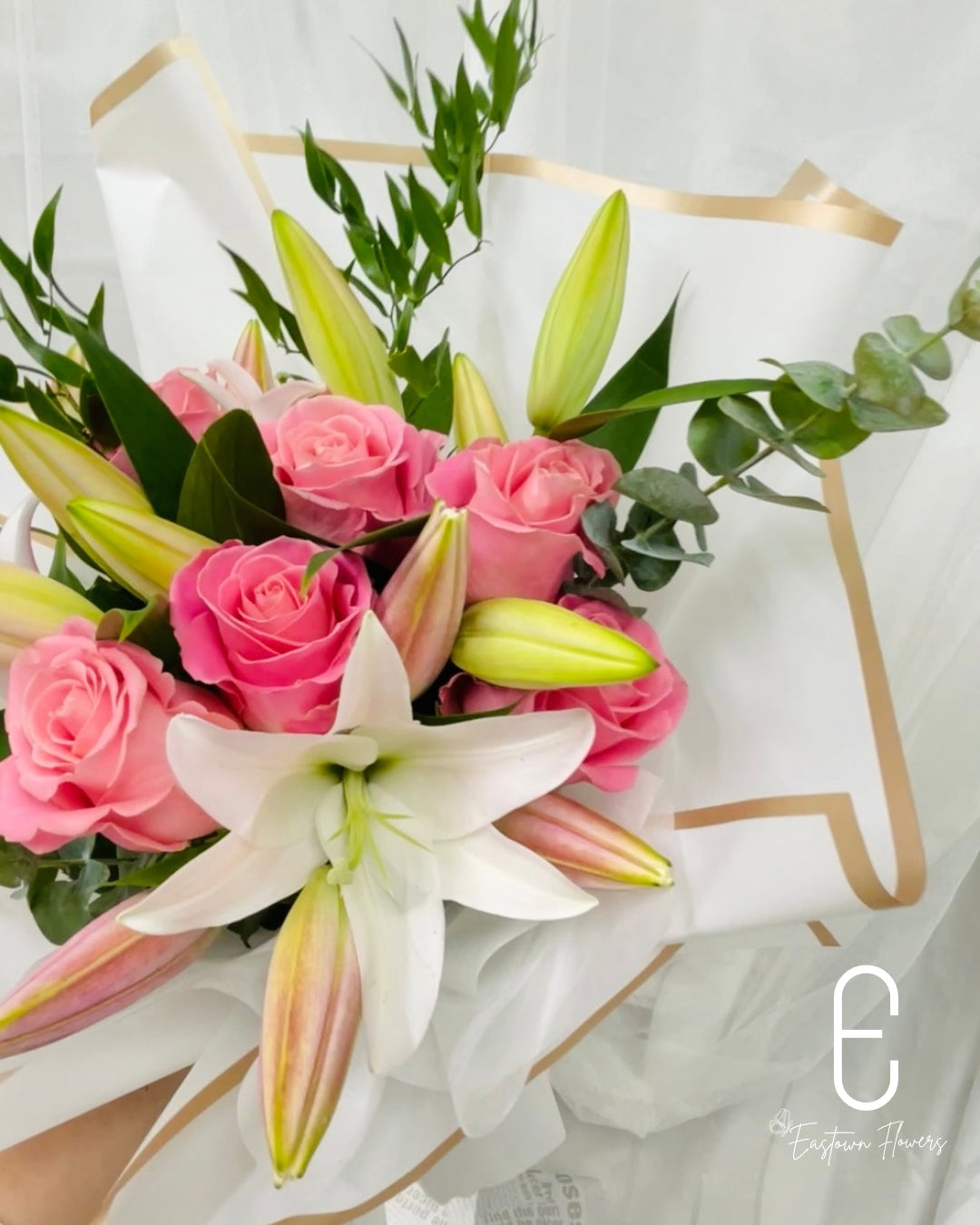 Pink Lily & Pink Roses