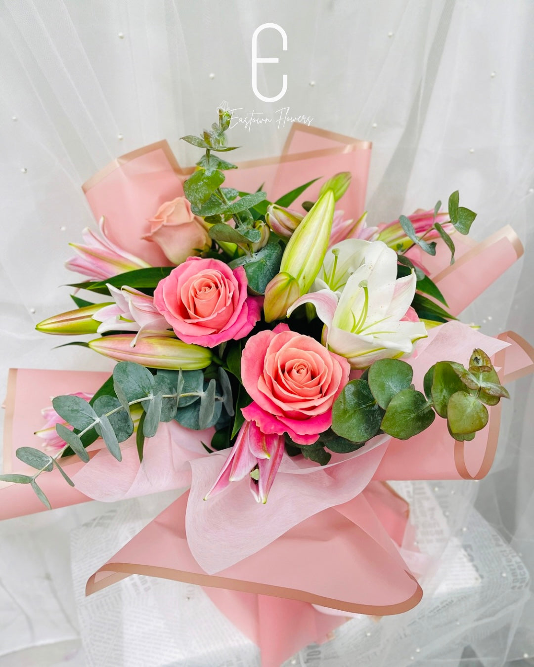 Pink Lily & Pink Roses