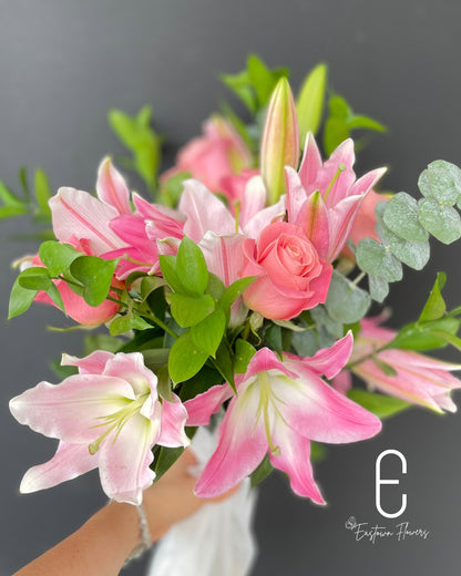 Pink Lily & Pink Roses