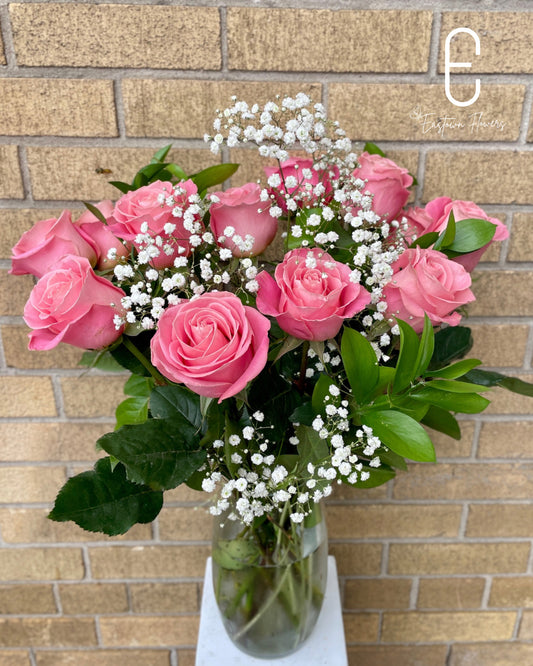 Pink Rose Vase