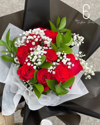 12(Dozen) Red Rose Bouquet