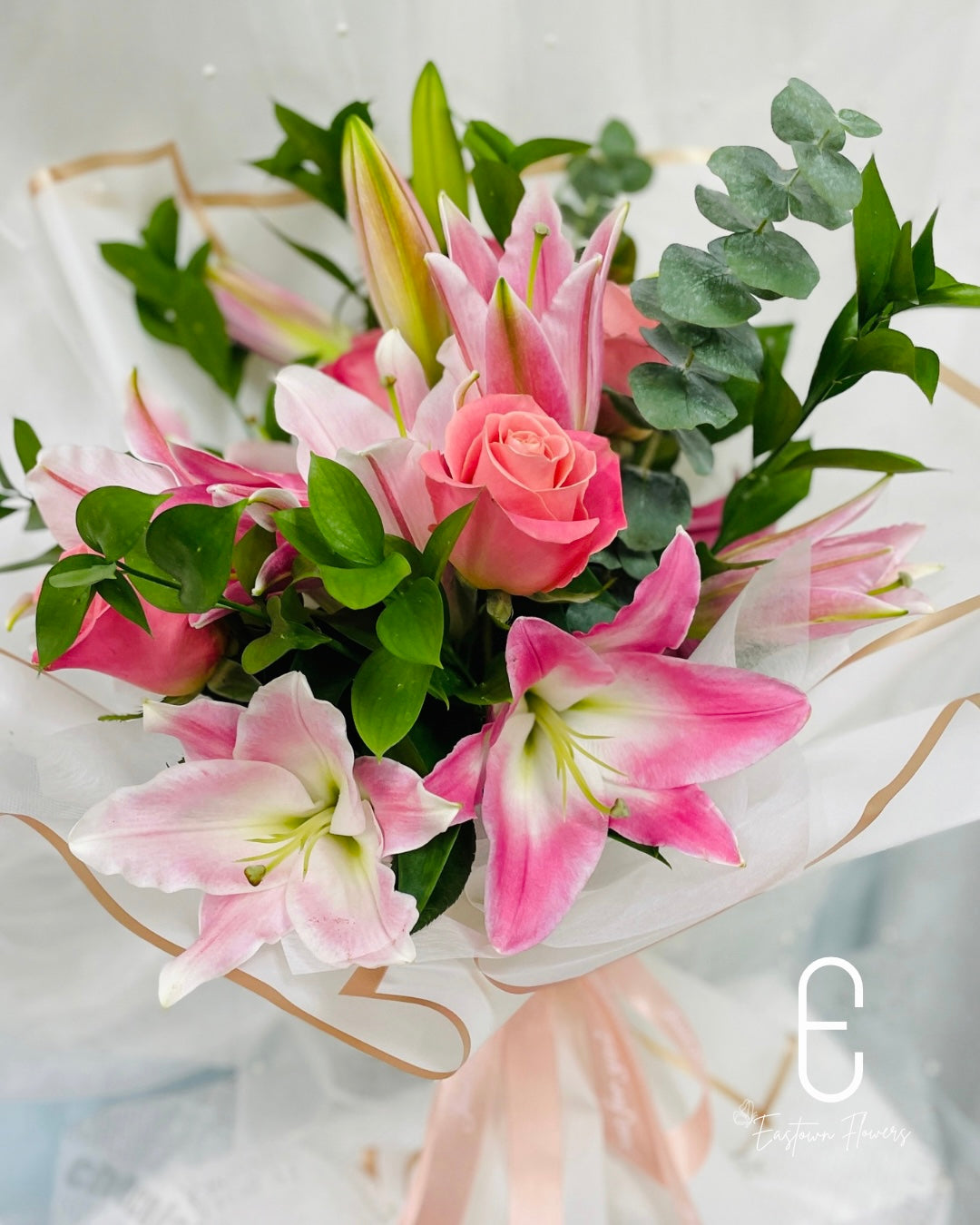 Pink Lily & Pink Roses