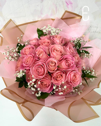 24 Pink Roses Bouquet