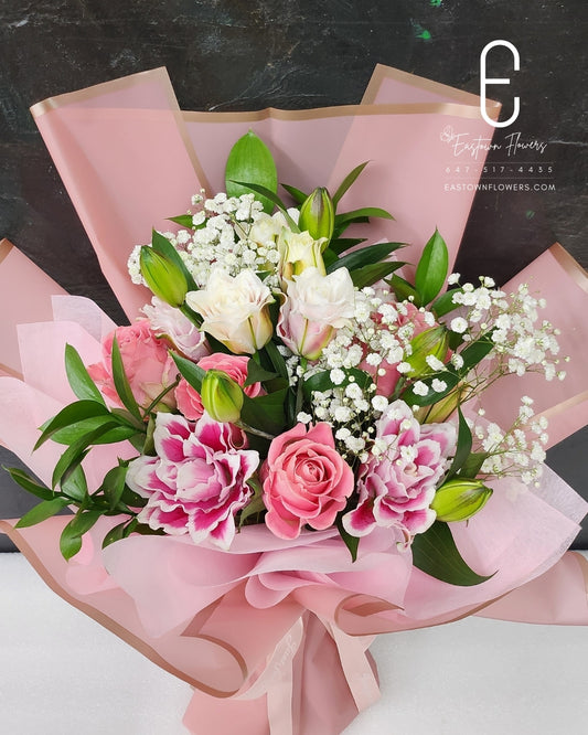 Pink Lily & Pink Roses