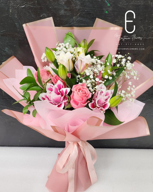 Pink Lily & Pink Roses