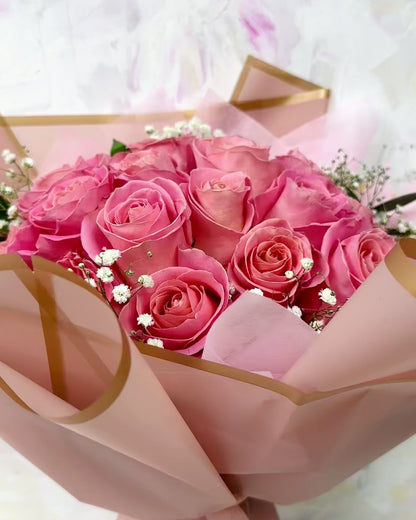 24 Pink Roses Bouquet