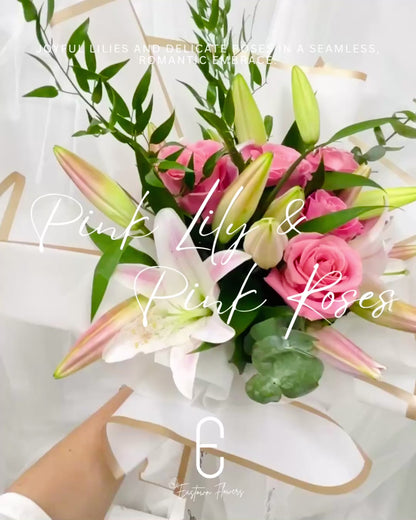 Pink Lily & Pink Roses