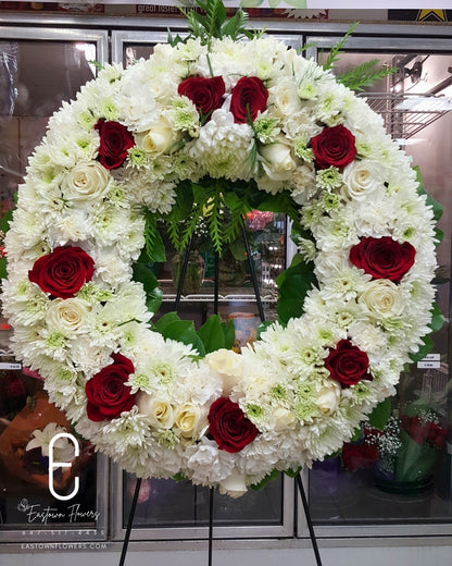 Round Wreath Standing Spray #1