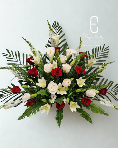 Pink & Red Funeral Arrangement