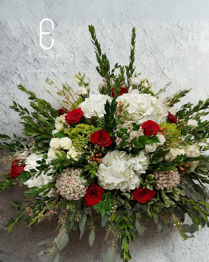 Pink & Red Funeral Arrangement